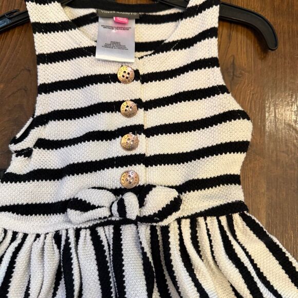 Vince Camuto Baby Girl Textured Stripe Dress w/ Diaper Cover | 24 Months | NWT - Picture 2 of 5